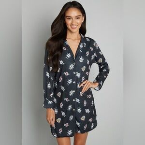ModCloth Easy Mornings Long Sleeve Sleep Shirt medium